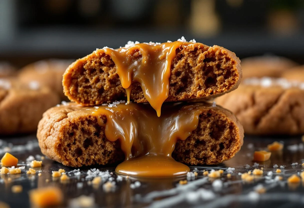 Salted Caramel Stuffed Cookies