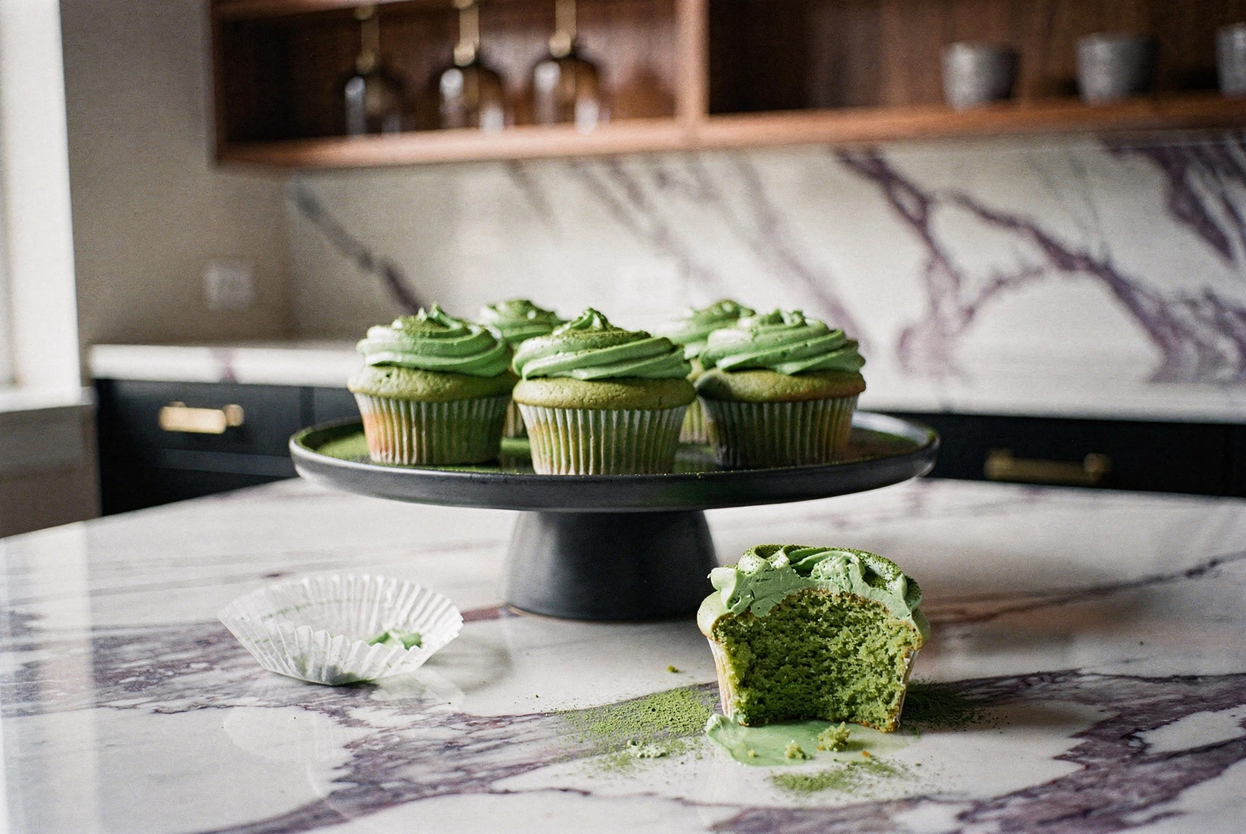 Trader Joe's Matcha Cupcakes with Matcha Cream Cheese Frosting
