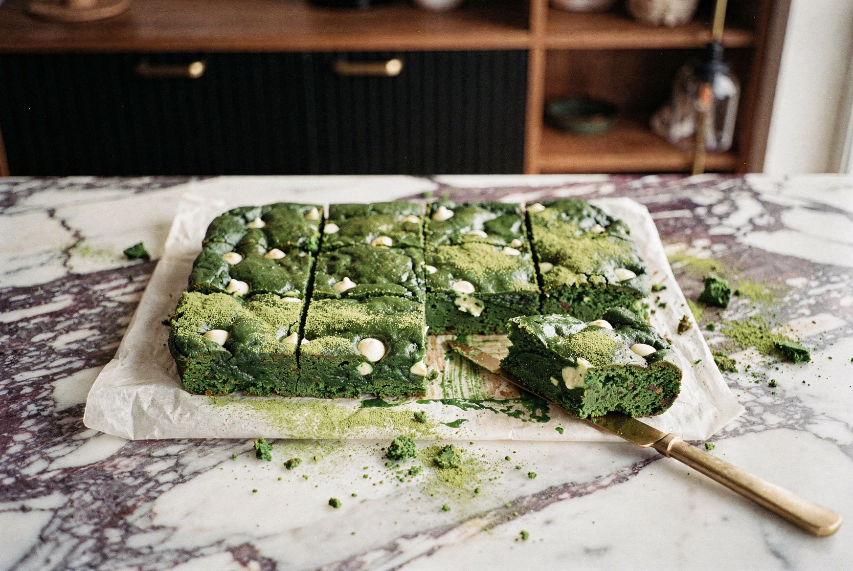 Trader Joe's Matcha White Chocolate Brownies