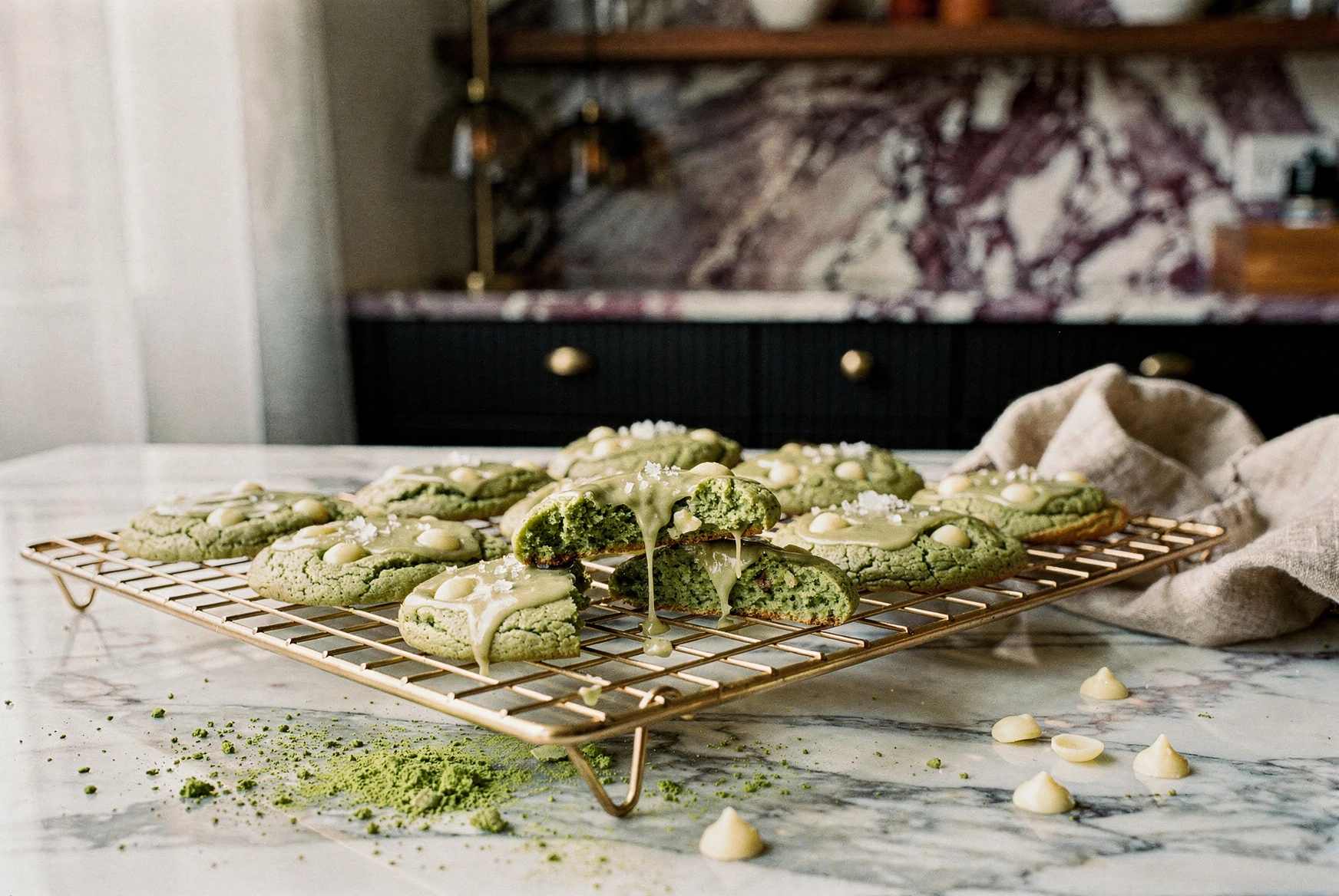 Trader Joe's Matcha White Chocolate Chip Cookies